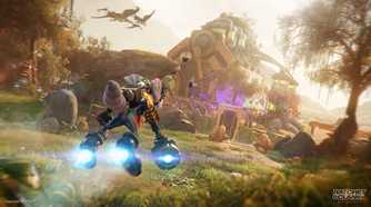 Hoverboots in Ratchet & Clank: Rift Apart.