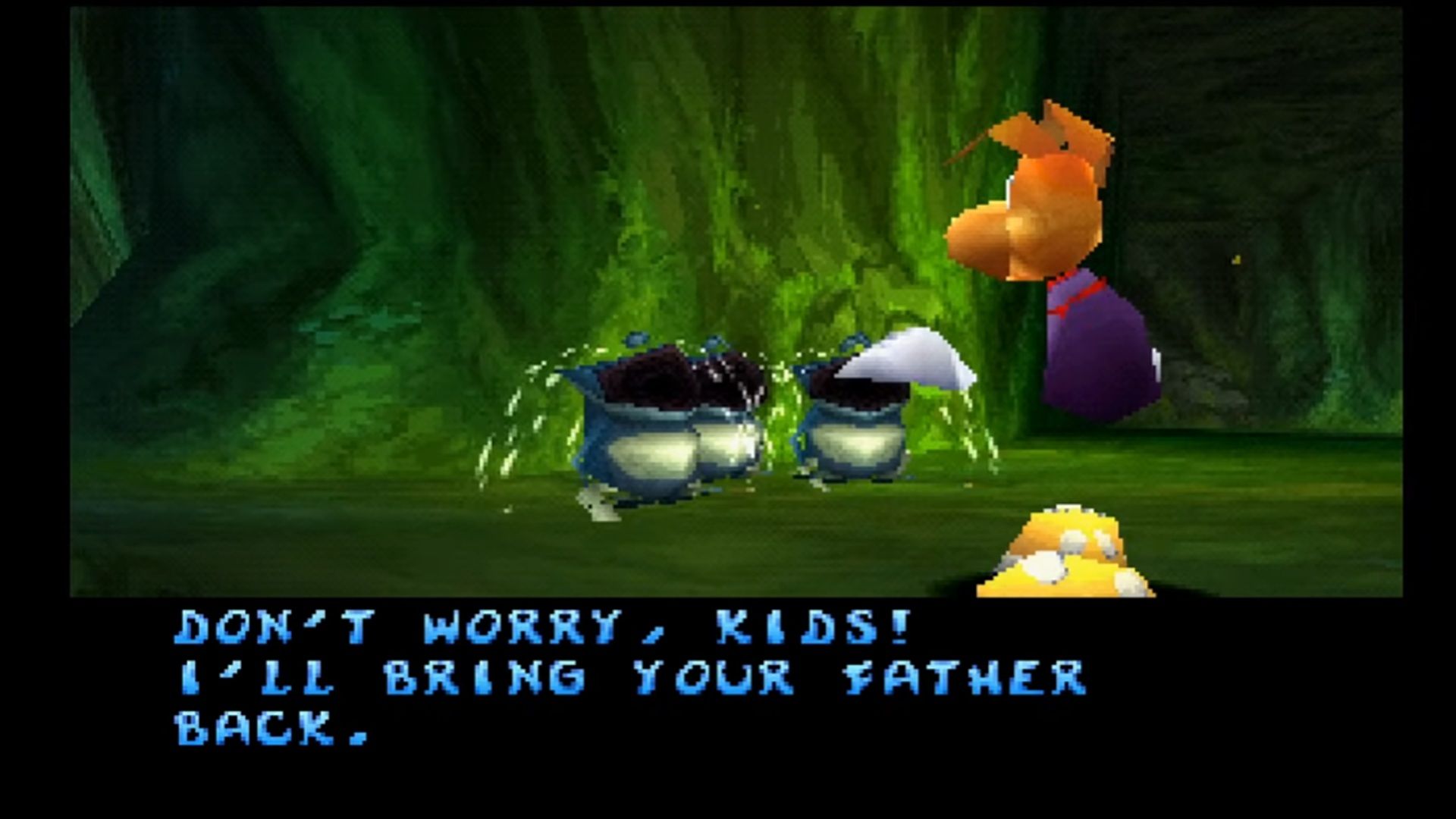 A screenshot of gameplay from Rayman 2: The Great Escape