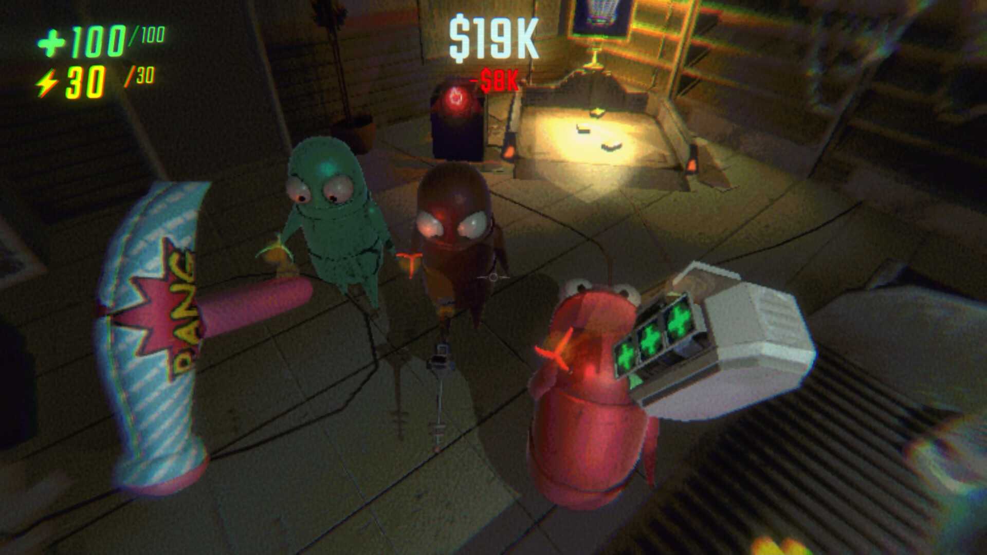REPO showing players holding an inflatable hammer