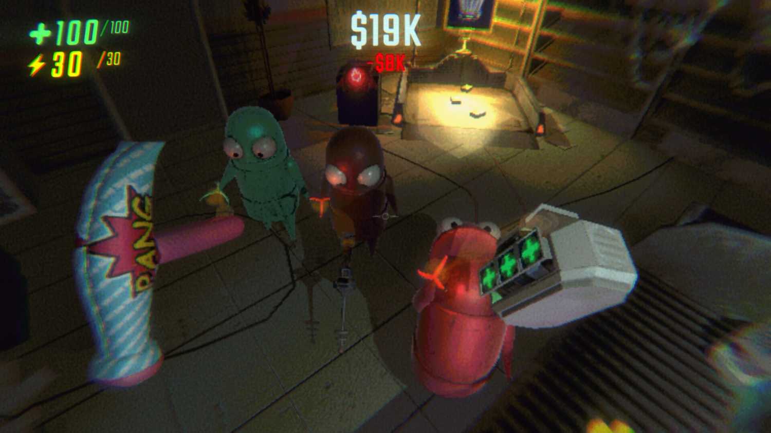 REPO showing players holding an inflatable hammer
