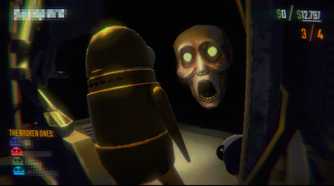 REPO with a scary face in front of the player