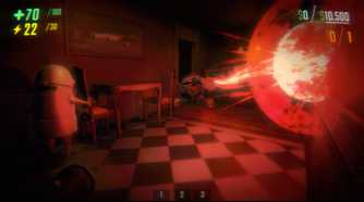 REPO weird clown shoes enemy shooting a laser beam