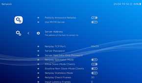 A screenshot of the menus in RetroArch.