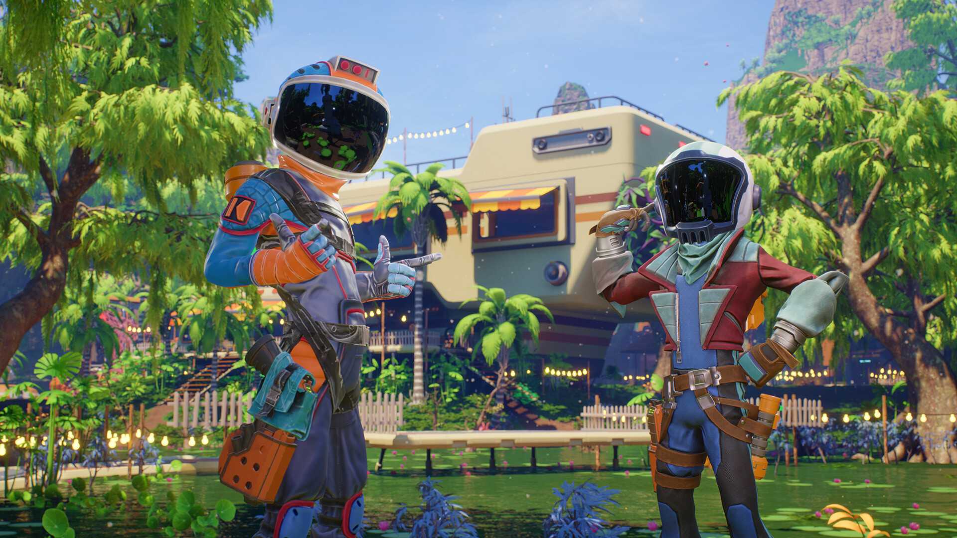 revenge of the savage planet two characters posing