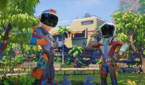 revenge of the savage planet two characters posing