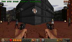 A screenshot from Rise of the Triad: Ludicrous Edition.