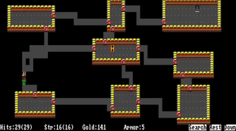 A level with multiple floors in the original Rogue