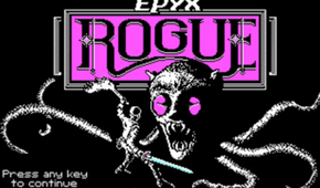 The main menu of the Epyx version of Rogue
