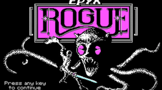 The main menu of the Epyx version of Rogue