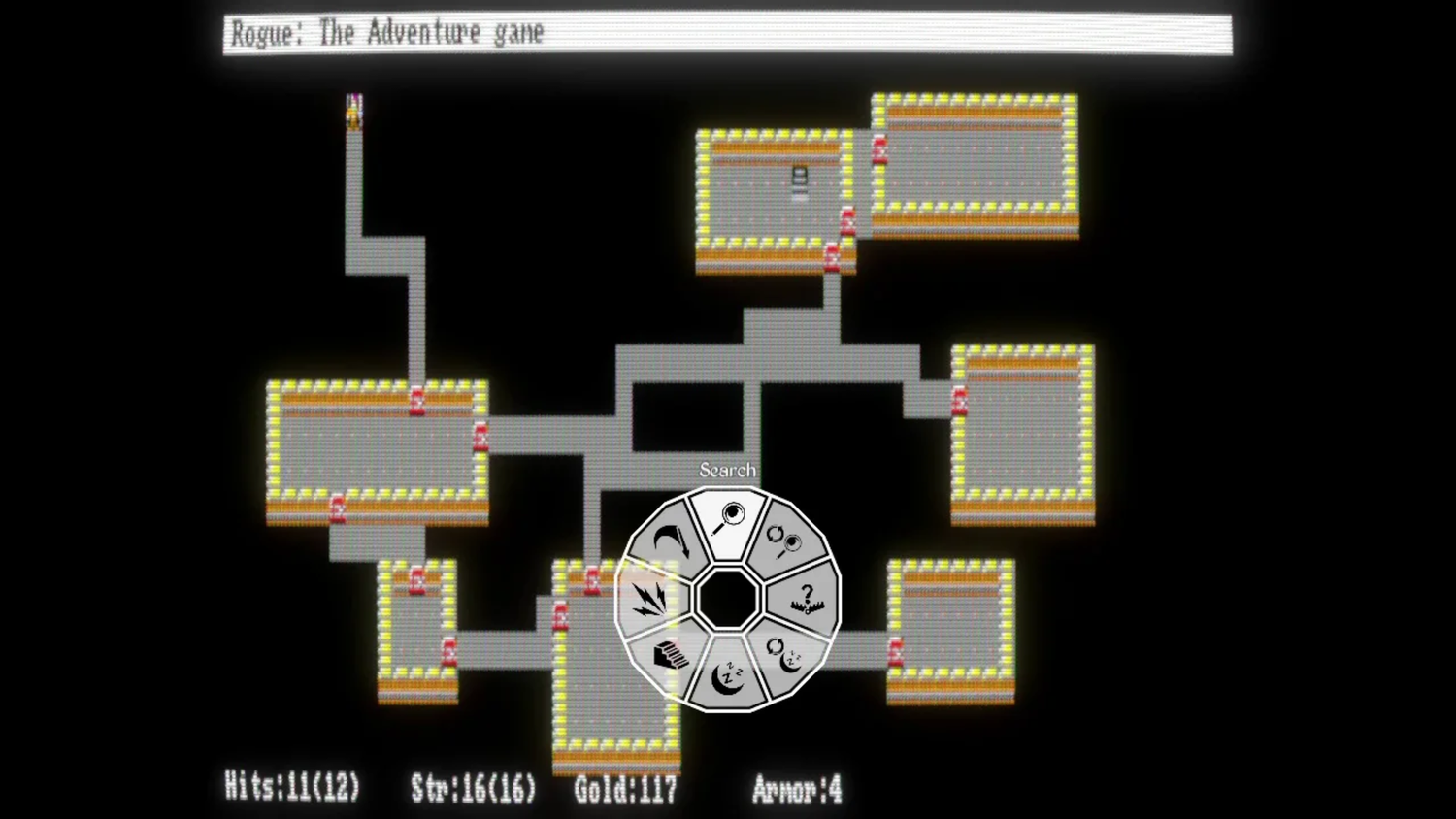 A screenshot from the Apyx version of Rogue