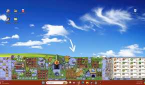 Rusty's Retirement showing the game being played on the bottom part of a monitor