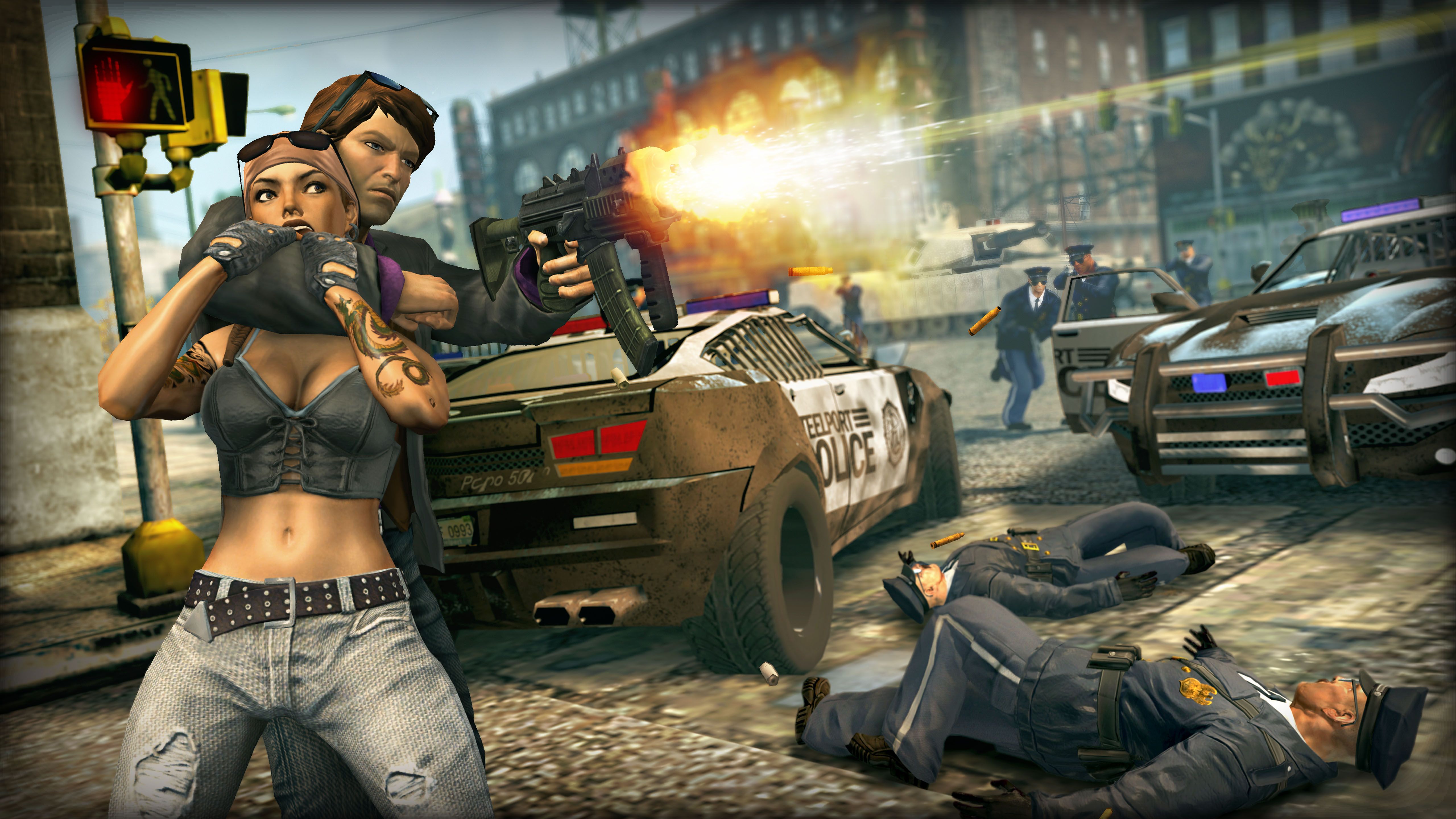 Taking a hostage in a gun fight