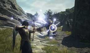 A character using magic against an enemy