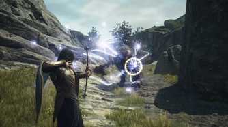 A character using magic against an enemy