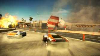 Two cars racing and drifting in Split/Second.