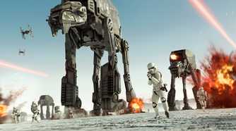 AT-AT walkers in Star Wars: Battlefront II.