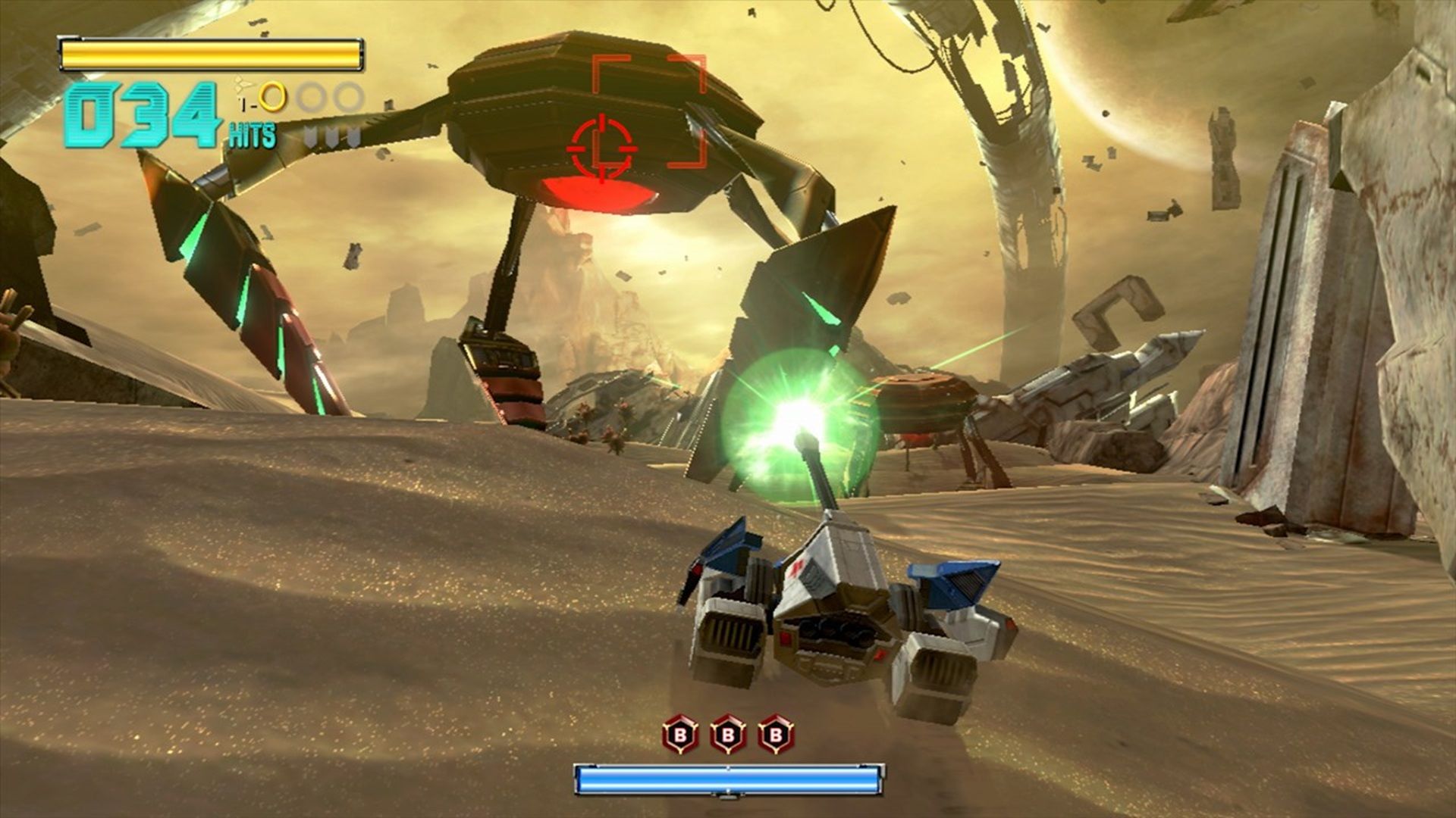 A screenshot of gameplay from Star Fox Zero