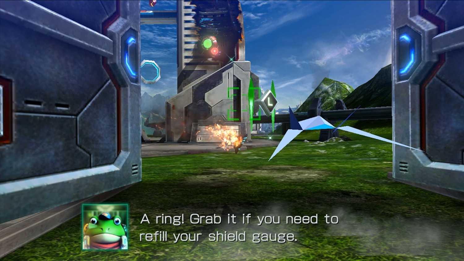 A screenshot of gameplay from Star Fox Zero