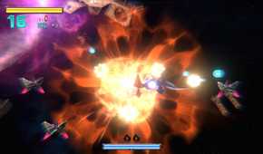 A screenshot of gameplay from Star Fox Zero