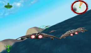 A screenshot of gameplay from Star Wars Rogue Squadron