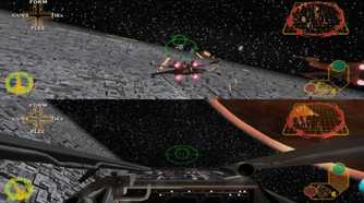 A screenshot of gameplay from Star Wars Rogue Squadron 3: Rebel Strike