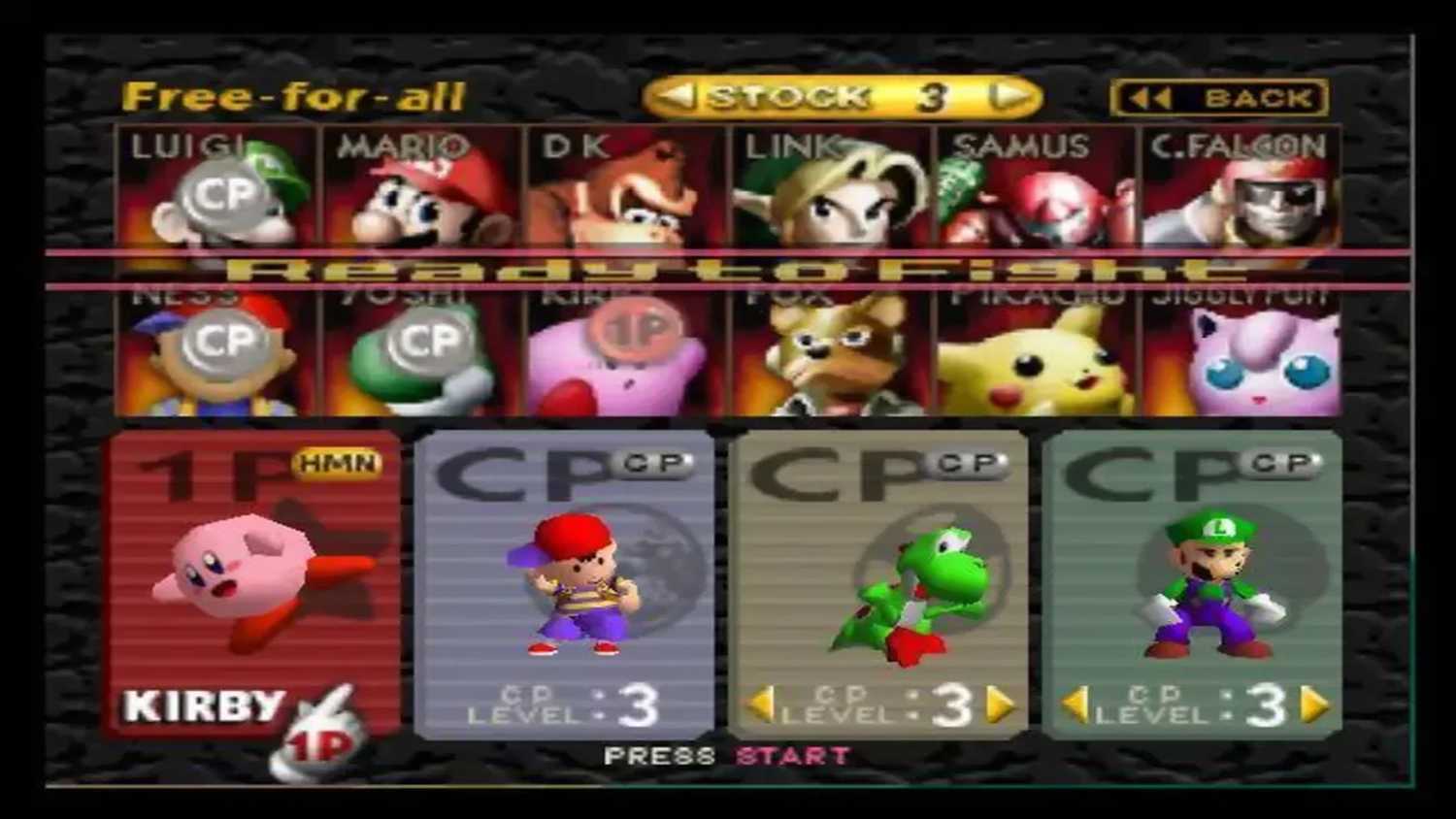A screenshot of gameplay from Super Smash Bros.
