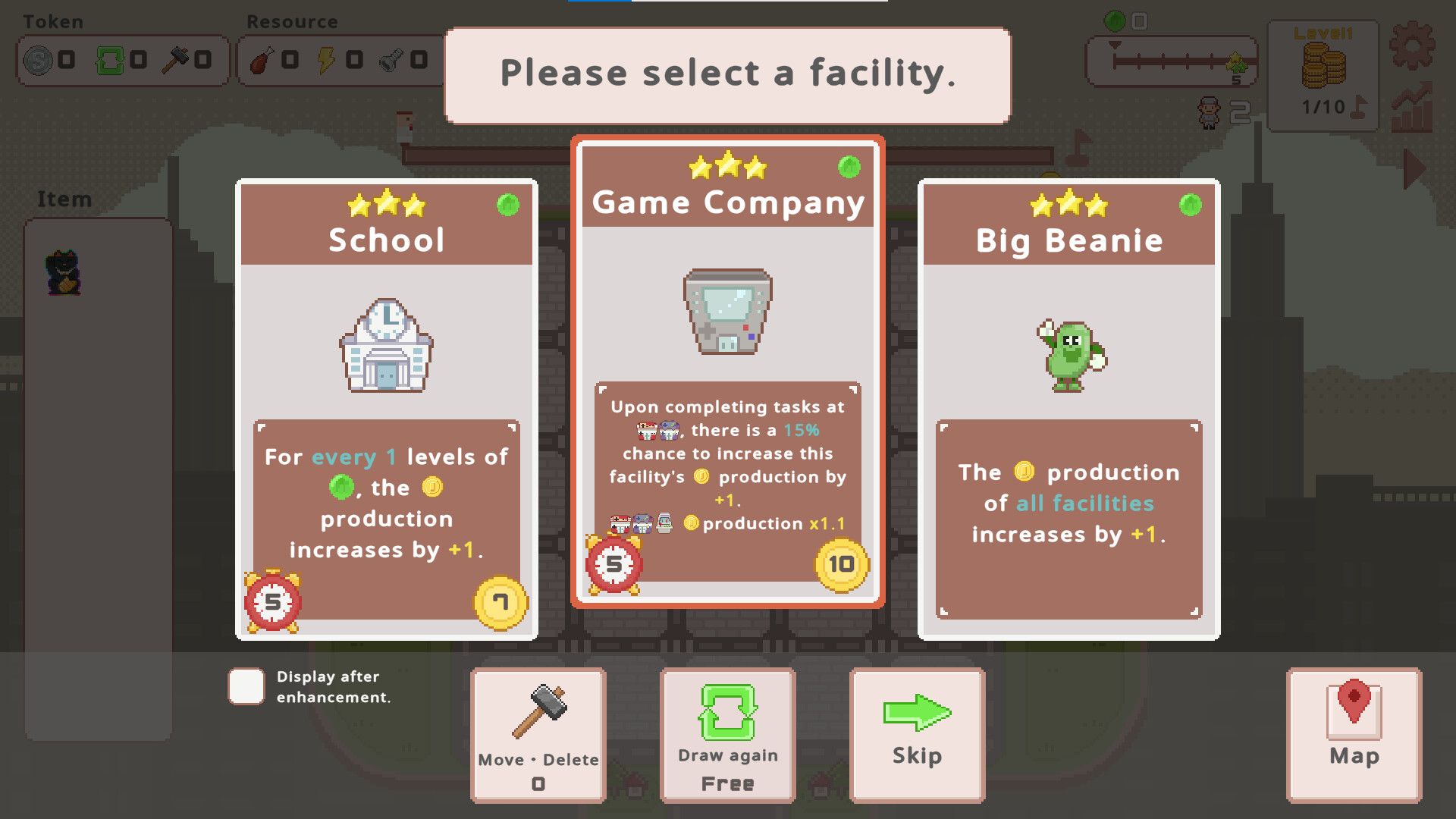 SuperTaxCity the three roguelike choices