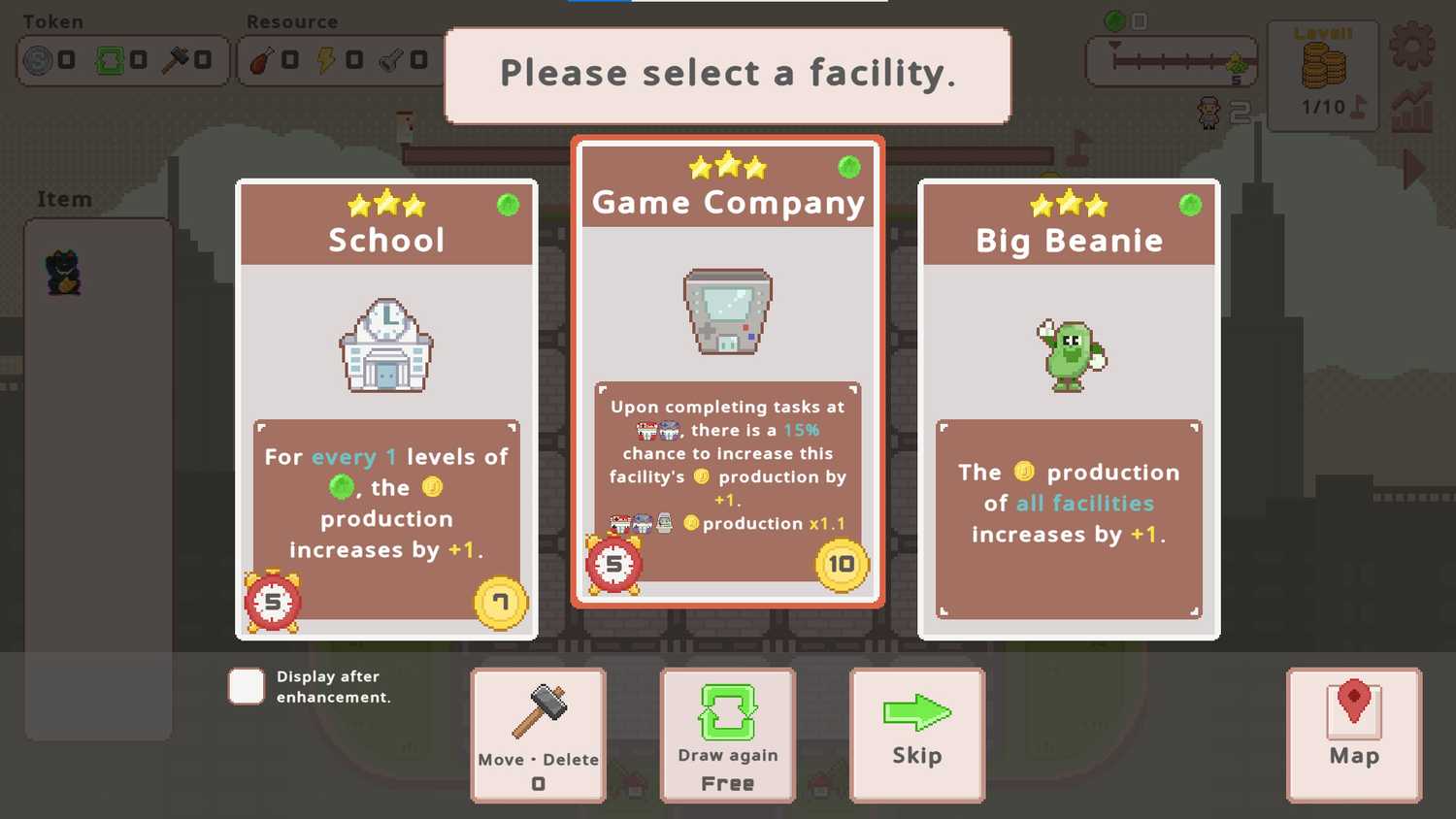 SuperTaxCity the three roguelike choices