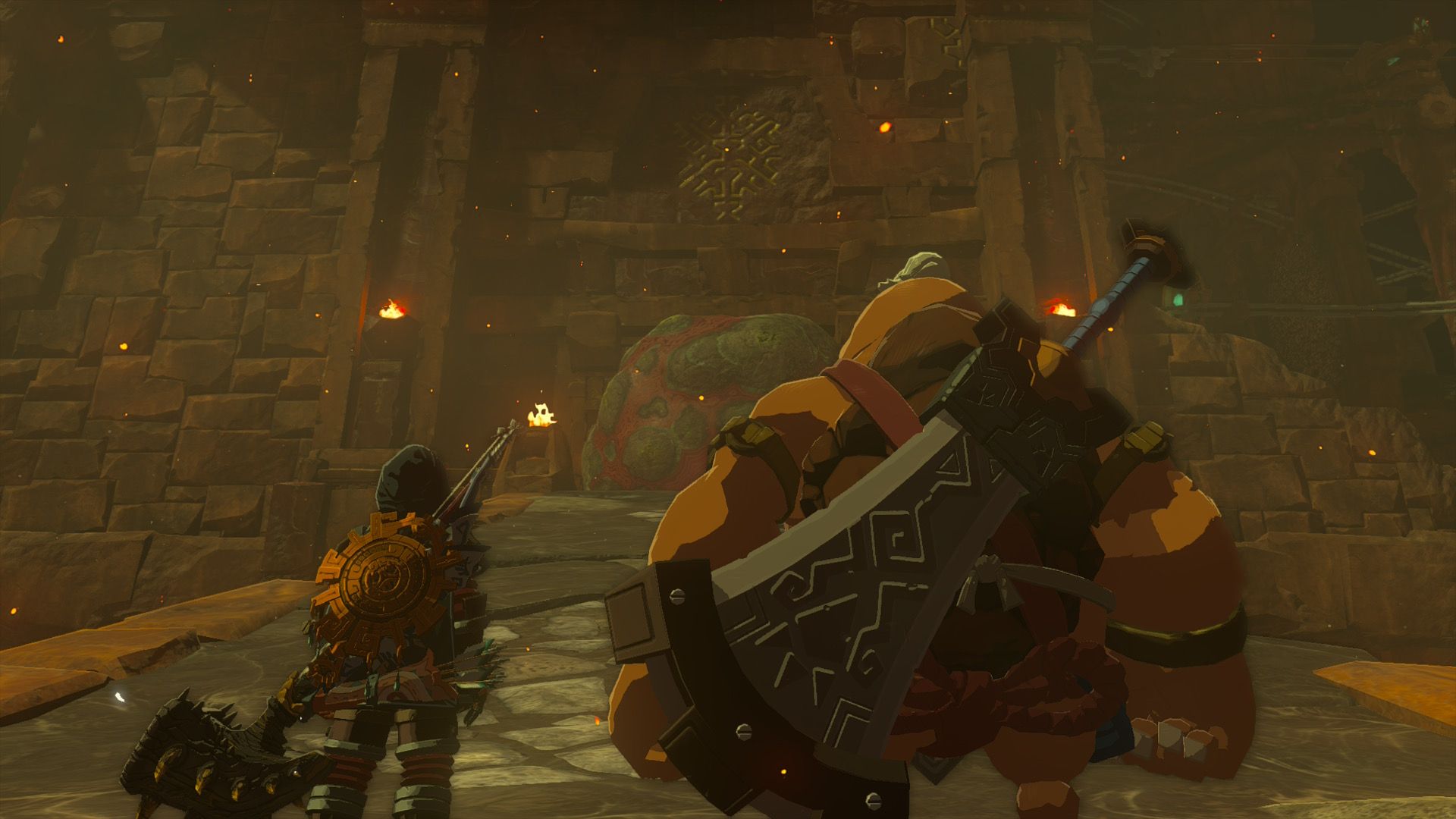 Tears of the Kingdom Link standing with Goro
