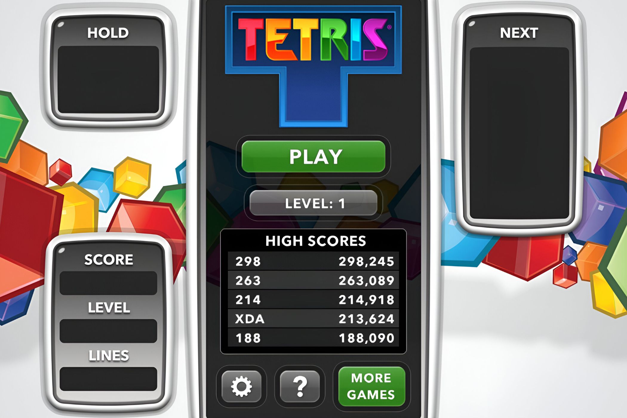 A screenshot of a leaderboard on an online Tetris game.