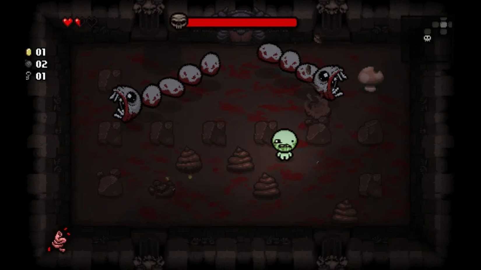 A screenshot of gameplay from The Binding of Isaac Rebirth
