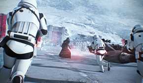 Storm troopers attacking Kylo Ren