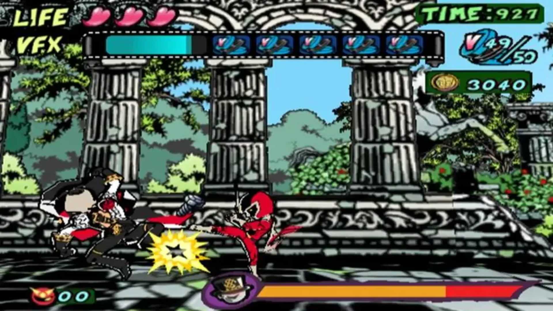 A screenshot of gameplay from Vewtiful Joe