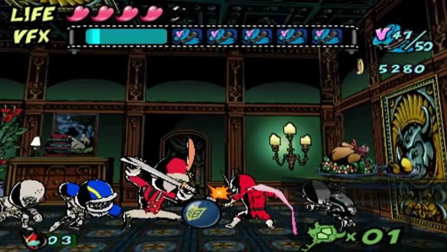 A screenshot of gameplay from Vewtiful Joe