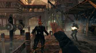 BJ attacking a Nazi soldier with a knife in Wolfenstein: The Old Blood.