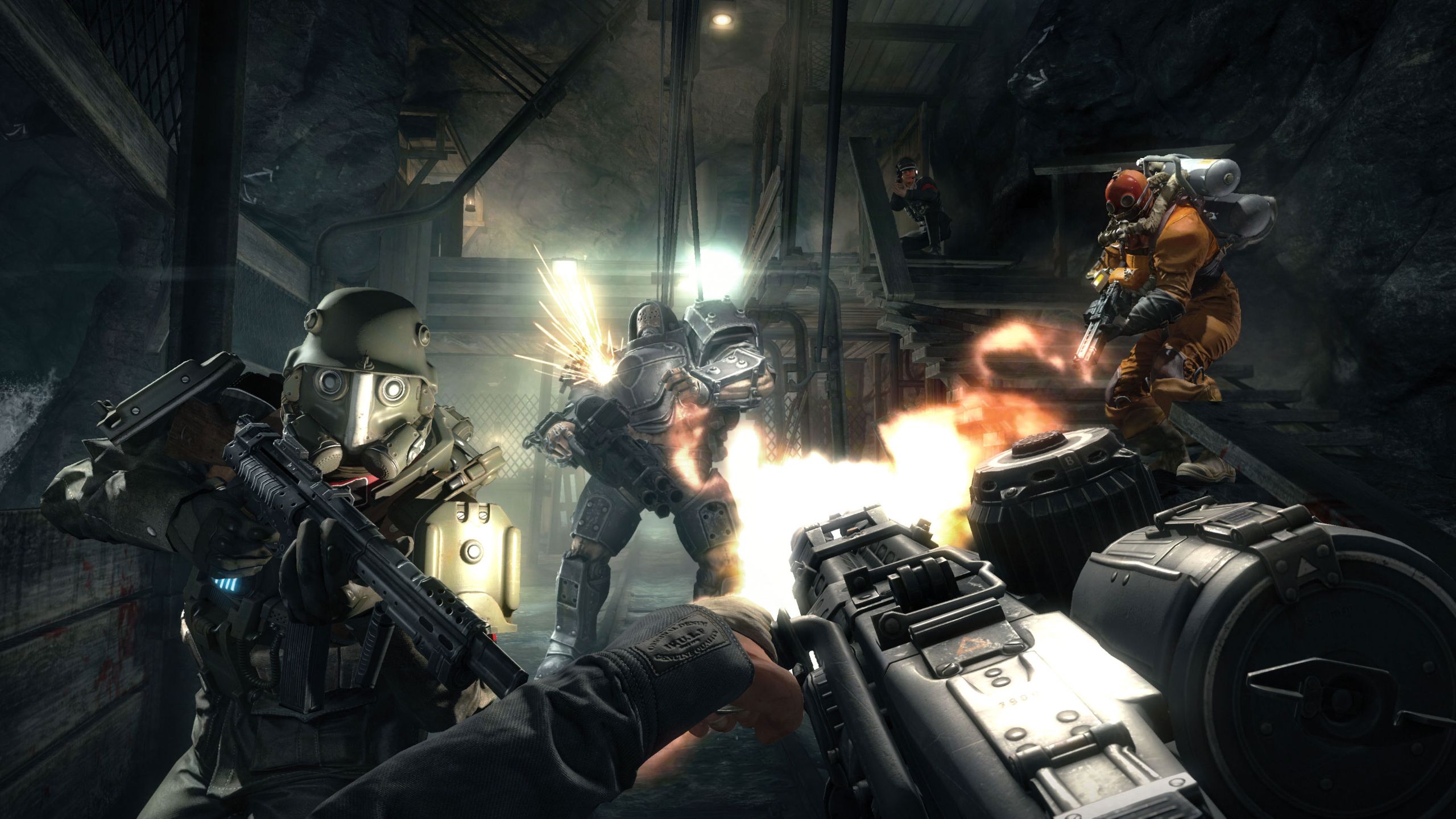 Shooting at Nazis in Wolfenstein: The Old Blood.