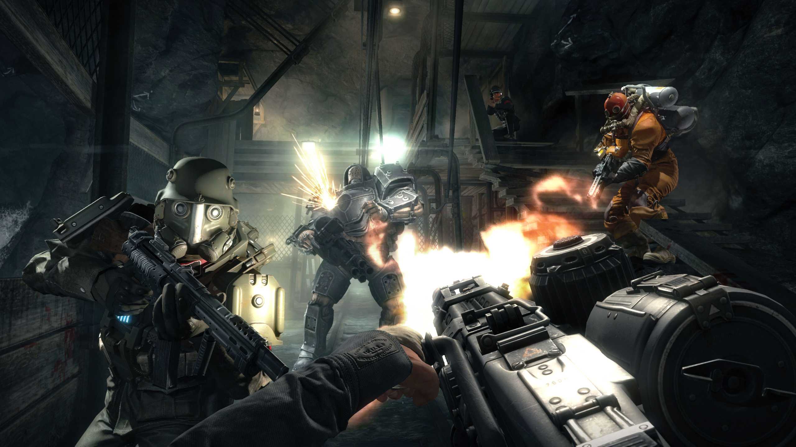 Shooting at Nazis in Wolfenstein: The Old Blood.