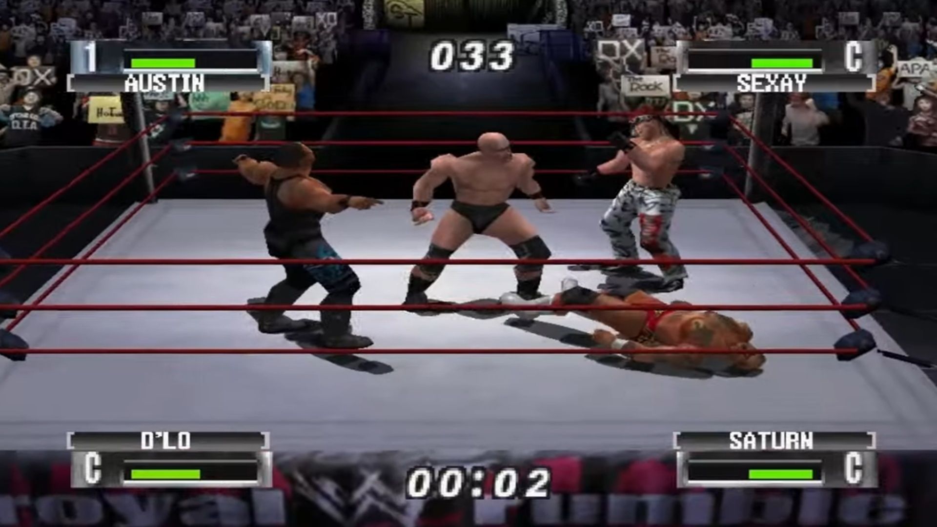 A screenshot of gameplay for WWF No Mercy