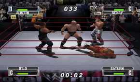 A screenshot of gameplay for WWF No Mercy