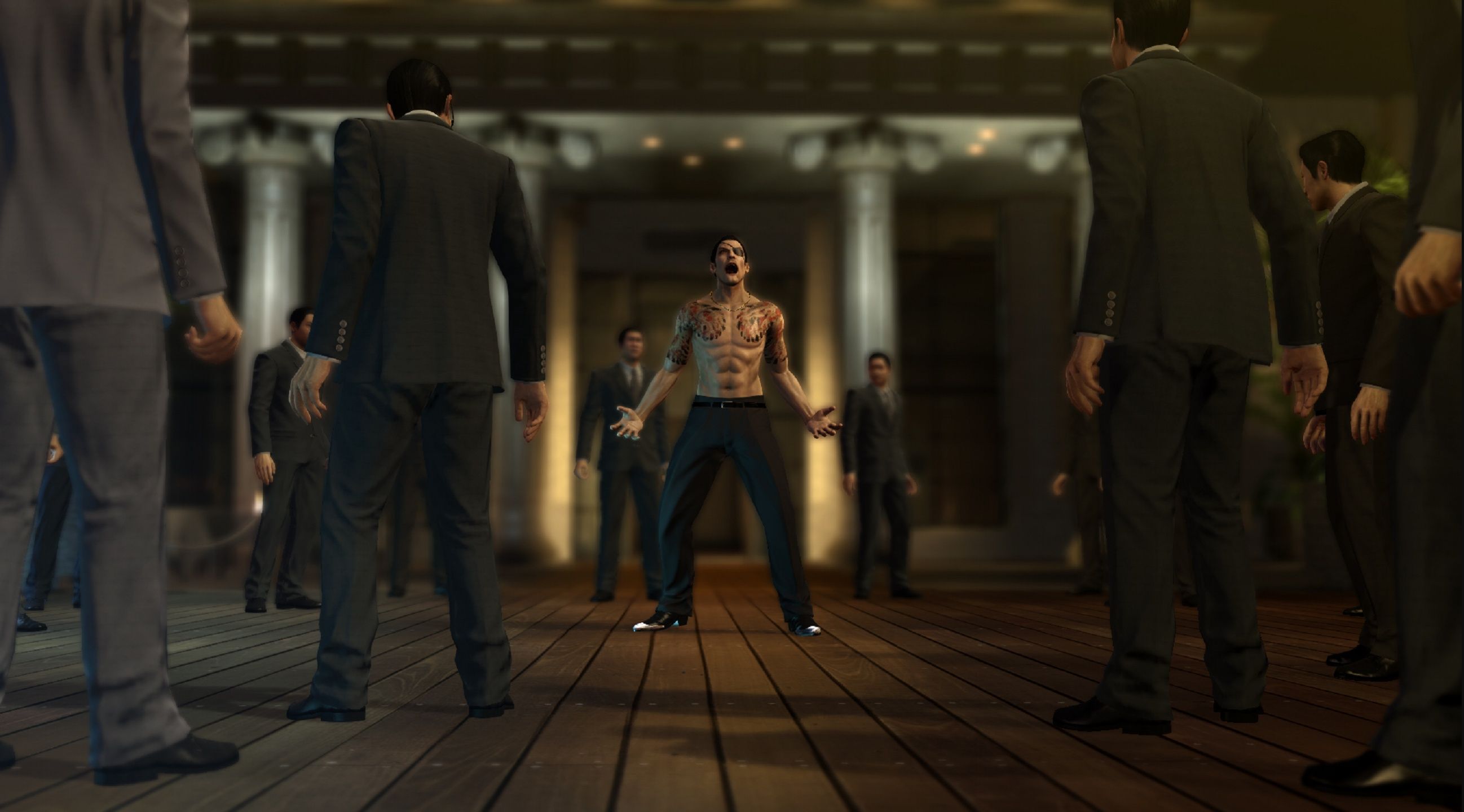A screenshot from the game Yakuza 0.