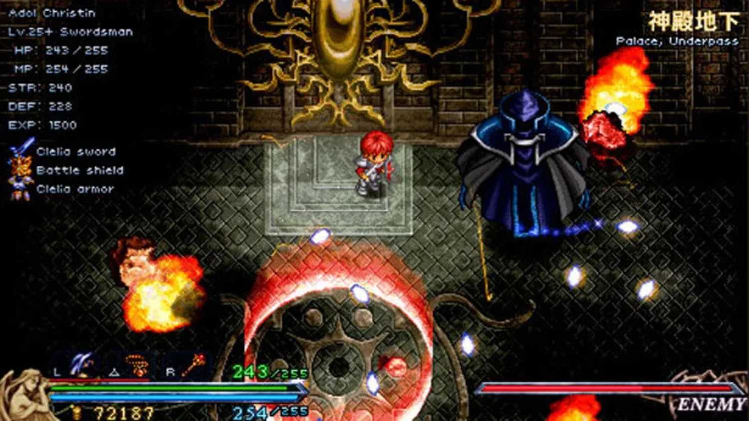 A screenshot of gameplay from Ys I & II Chronicles