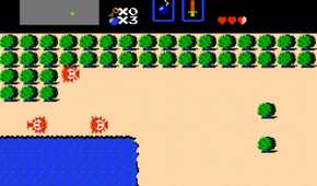 The Legnd of Zelda NES link near a lake
