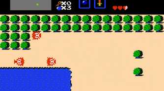 The Legnd of Zelda NES link near a lake