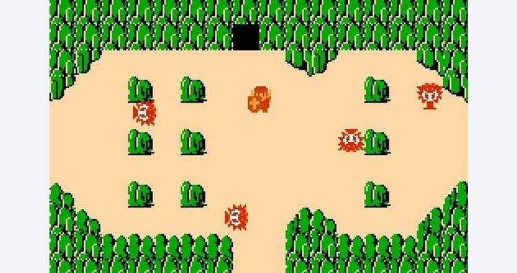 The Legend of Zelda NES link near a cave