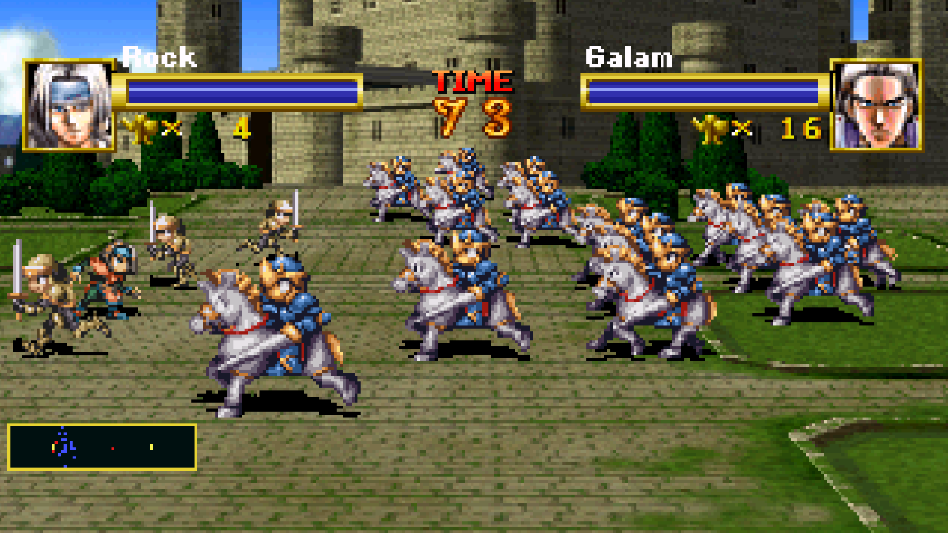 A battle screen in Dragon Force