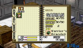 Opening the menu in Dark Savior