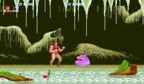 A screenshot of gameplay from the second stage in Altered Beast
