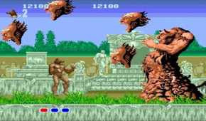 A screenshot of a boss fight in Altered Beast