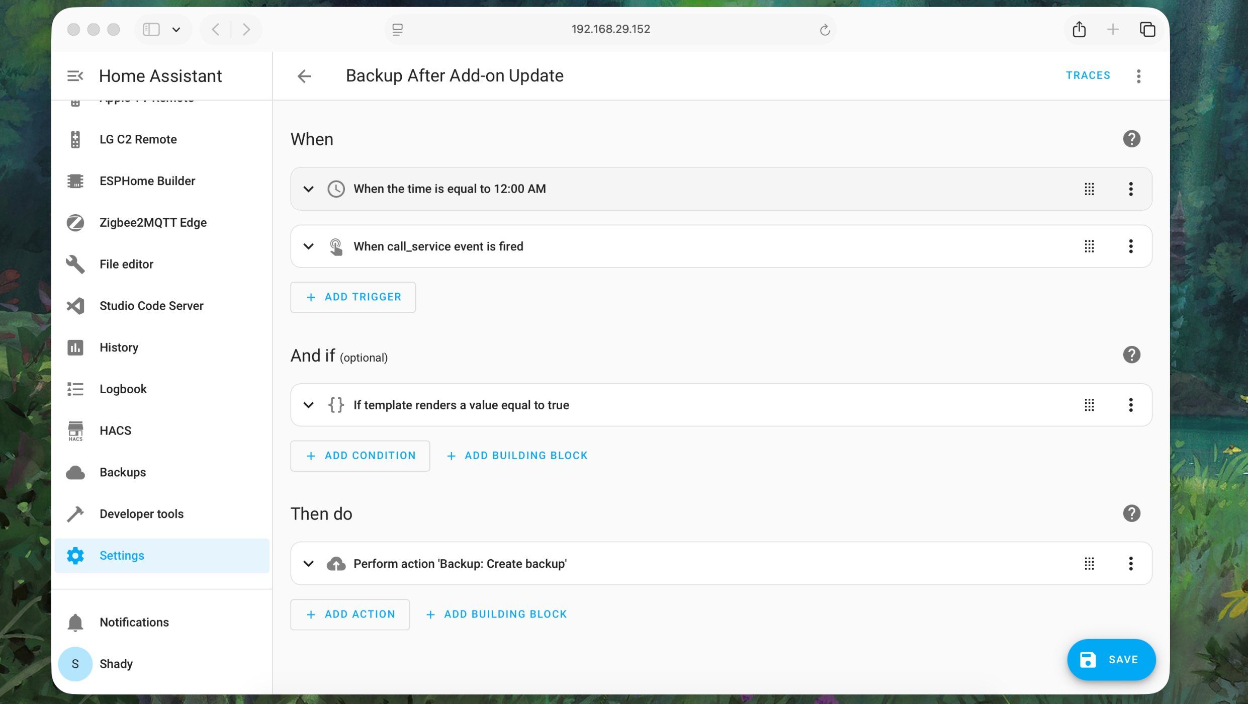 Automation for taking regular backup