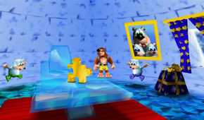 A screenshot of Banjo finding a Jiggy in Banjo-Kazooie